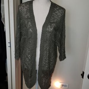 sage green lace knit seeater kimomo